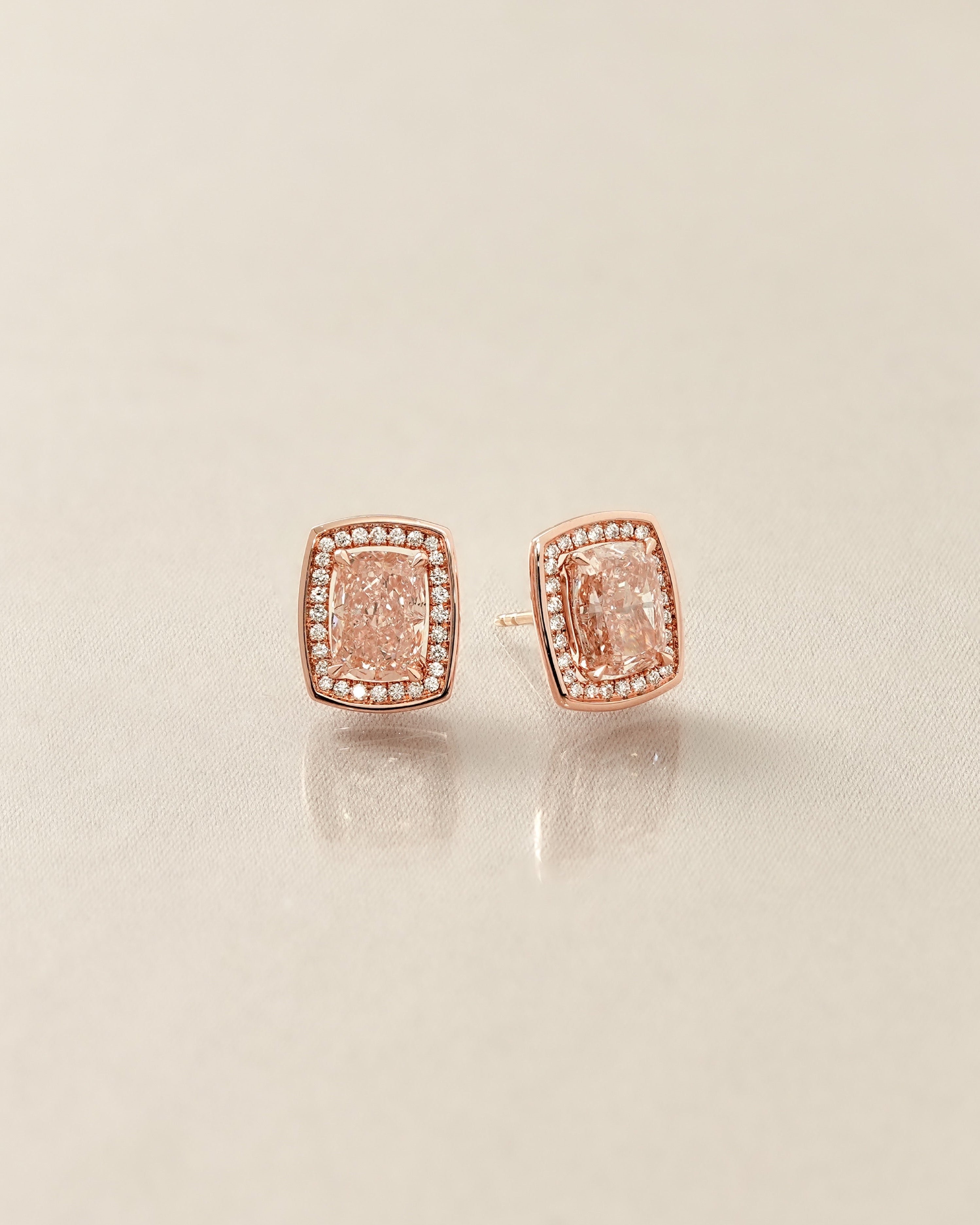 The Reserve II 1.5 carats Fancy Vivid Pink Cushion Cut Diamond Jacket Stud Earrings