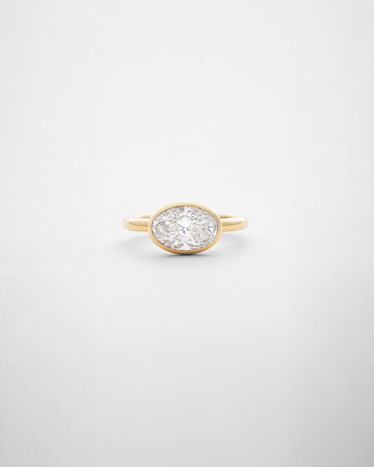 2 carats Oval Cut Diamond with Bezel Solitaire Ring