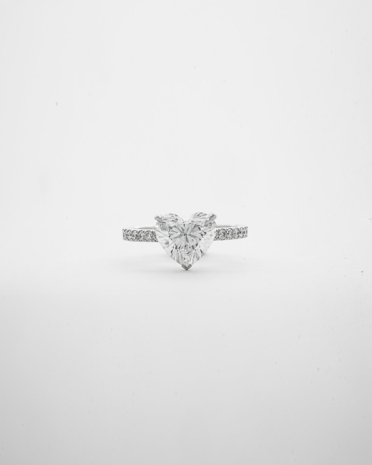 2 carats Heart Cut Diamond with Micro Pave Solitaire Ring