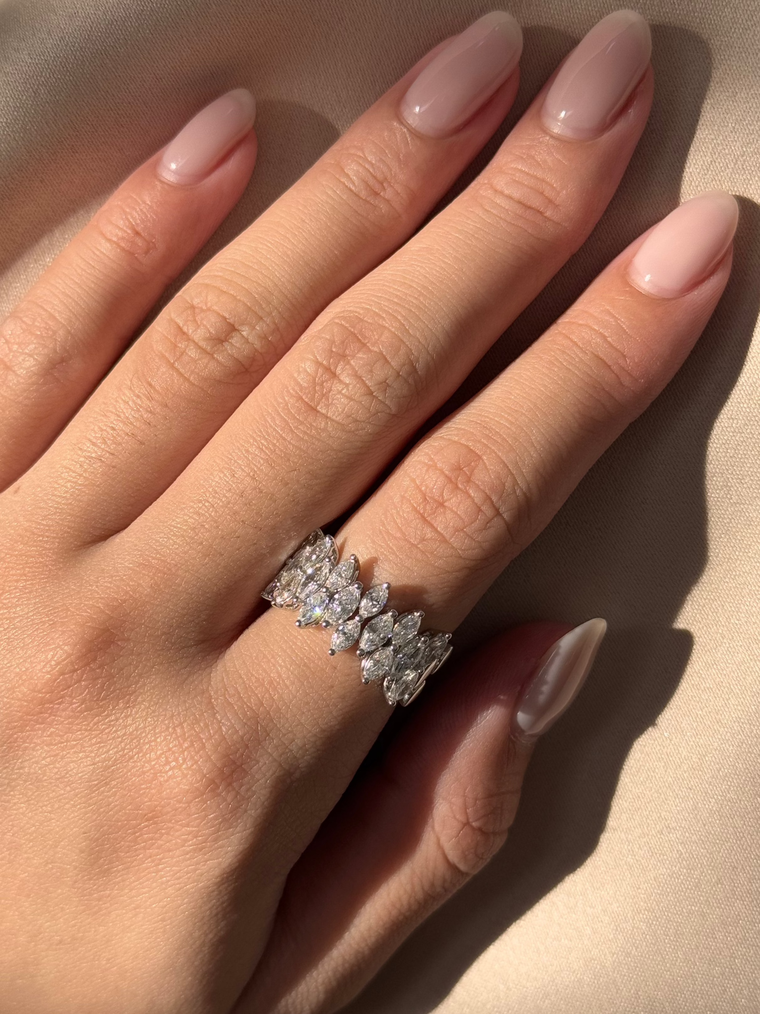 Marquise Cut Diamond Half Eternity Ring