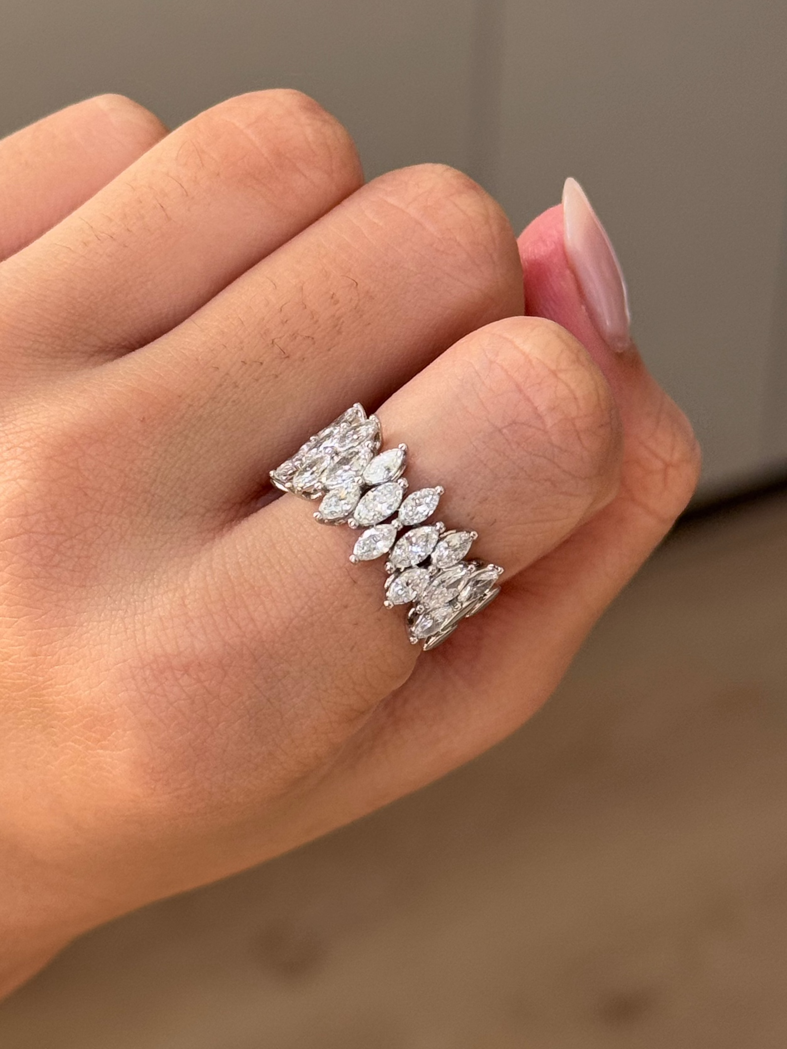 Marquise Cut Diamond Half Eternity Ring