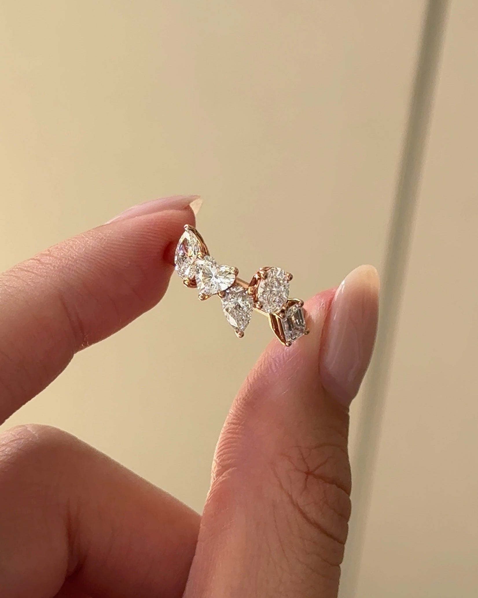 Celeste 30 Pointer Mixed Fancy Cut Diamond with Prong Five Stone Ring