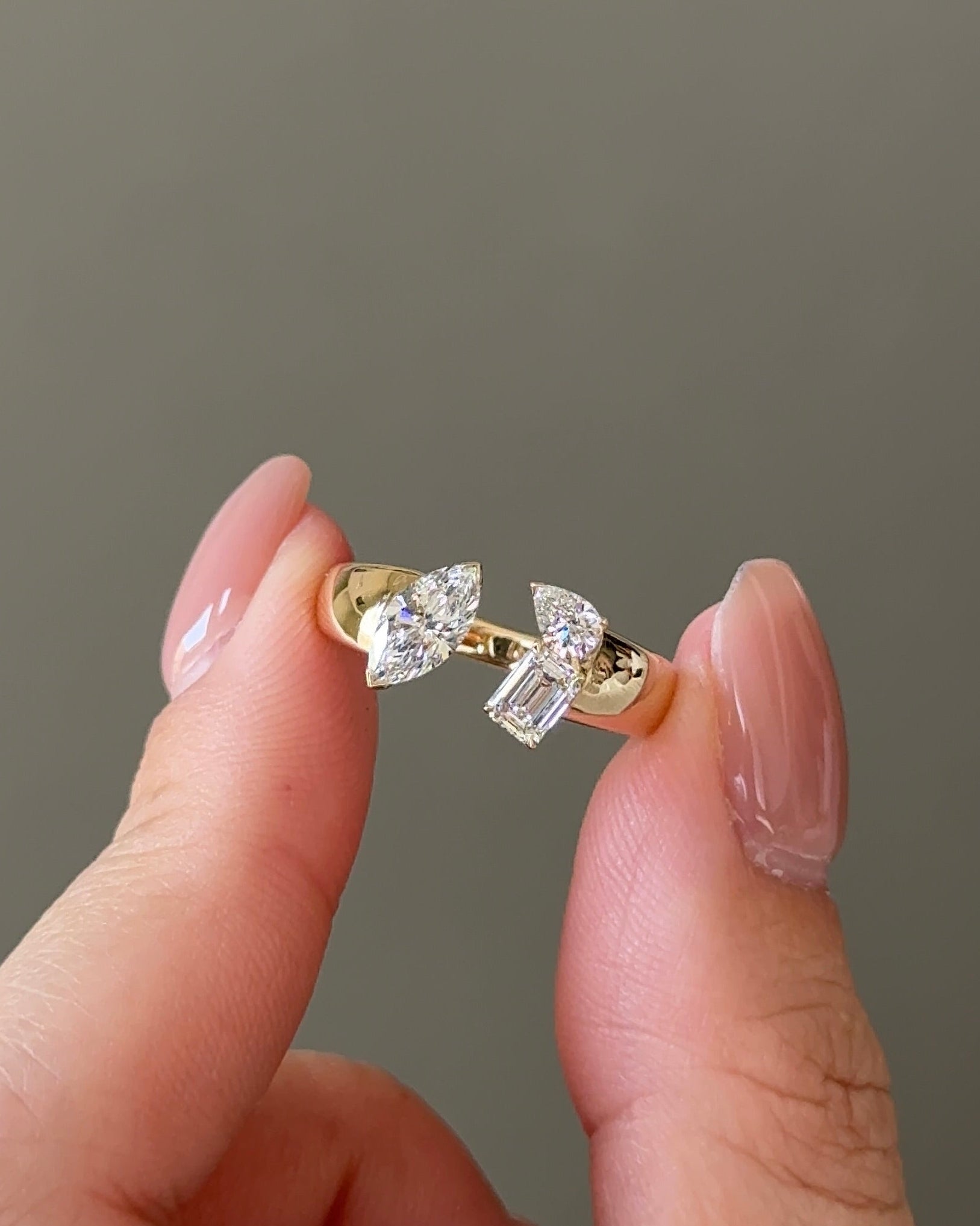 50 Pointer Marquise cut and Mixed Fancy cut Diamond Mirage Balance Cuff  Ring