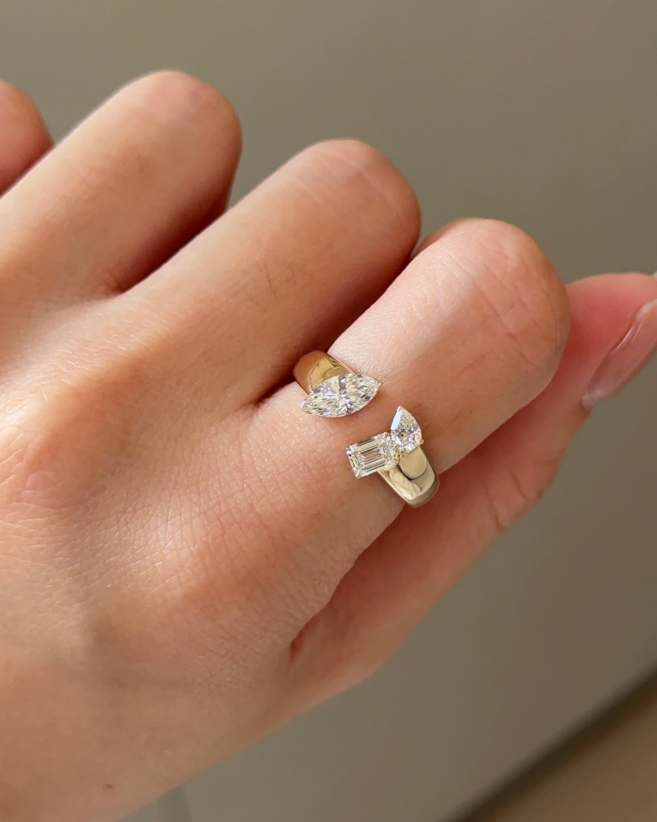 50 Pointer Marquise cut and Mixed Fancy cut Diamond Mirage Balance Cuff  Ring