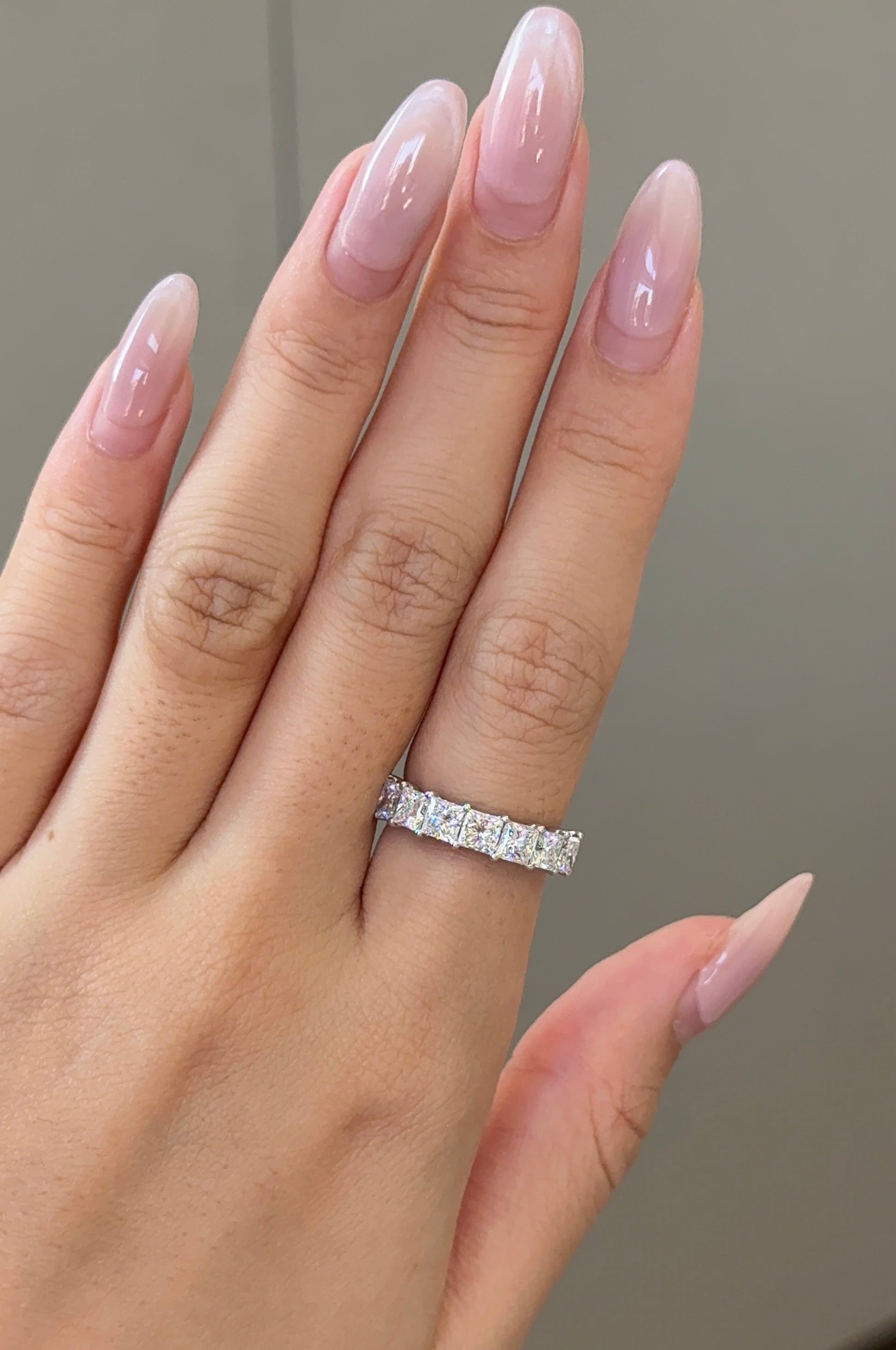 30 Pointer Princess Cut Diamond Half Eternity Ring