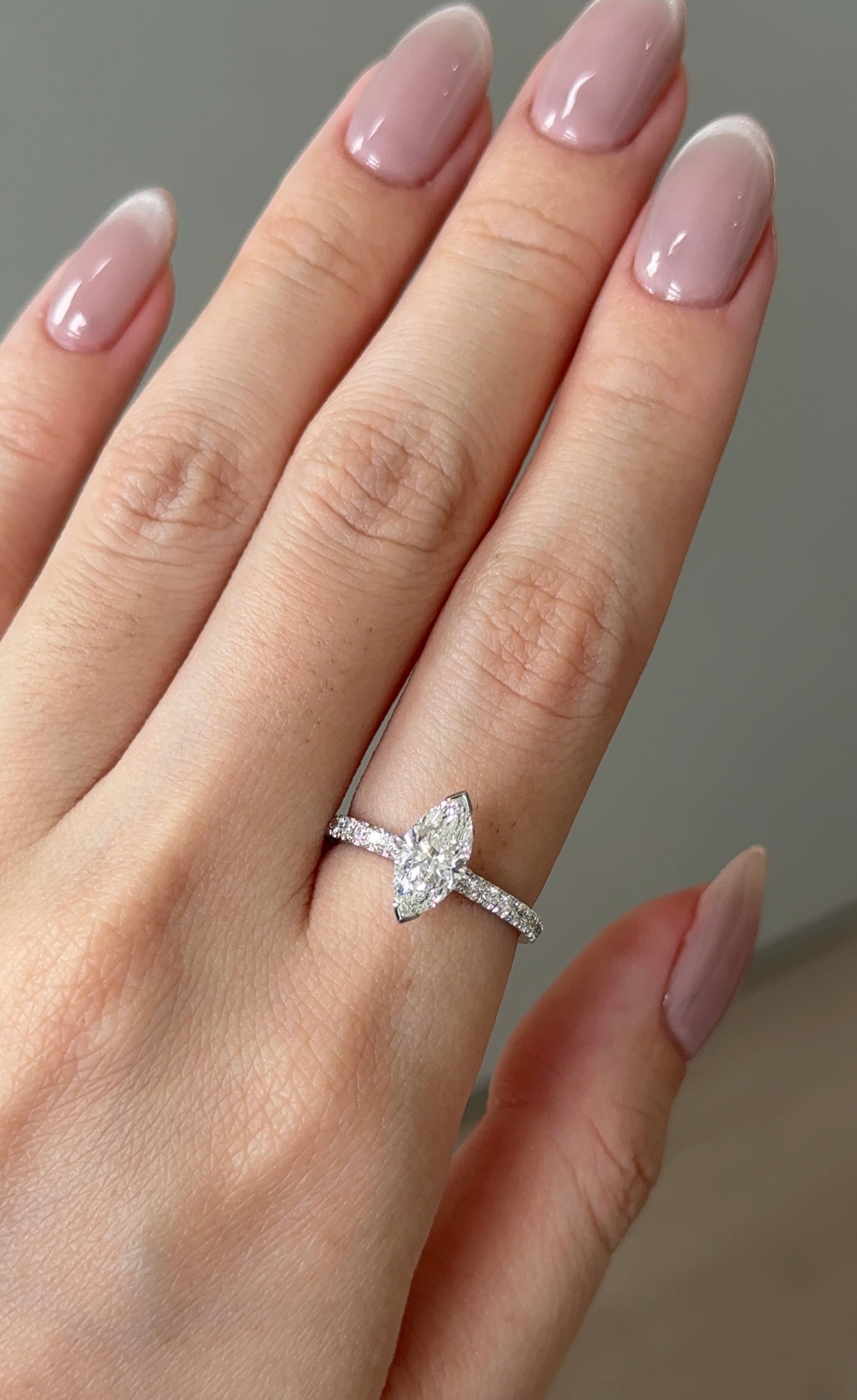 1 carats Marquise Cut Diamond Micro Pave Ring