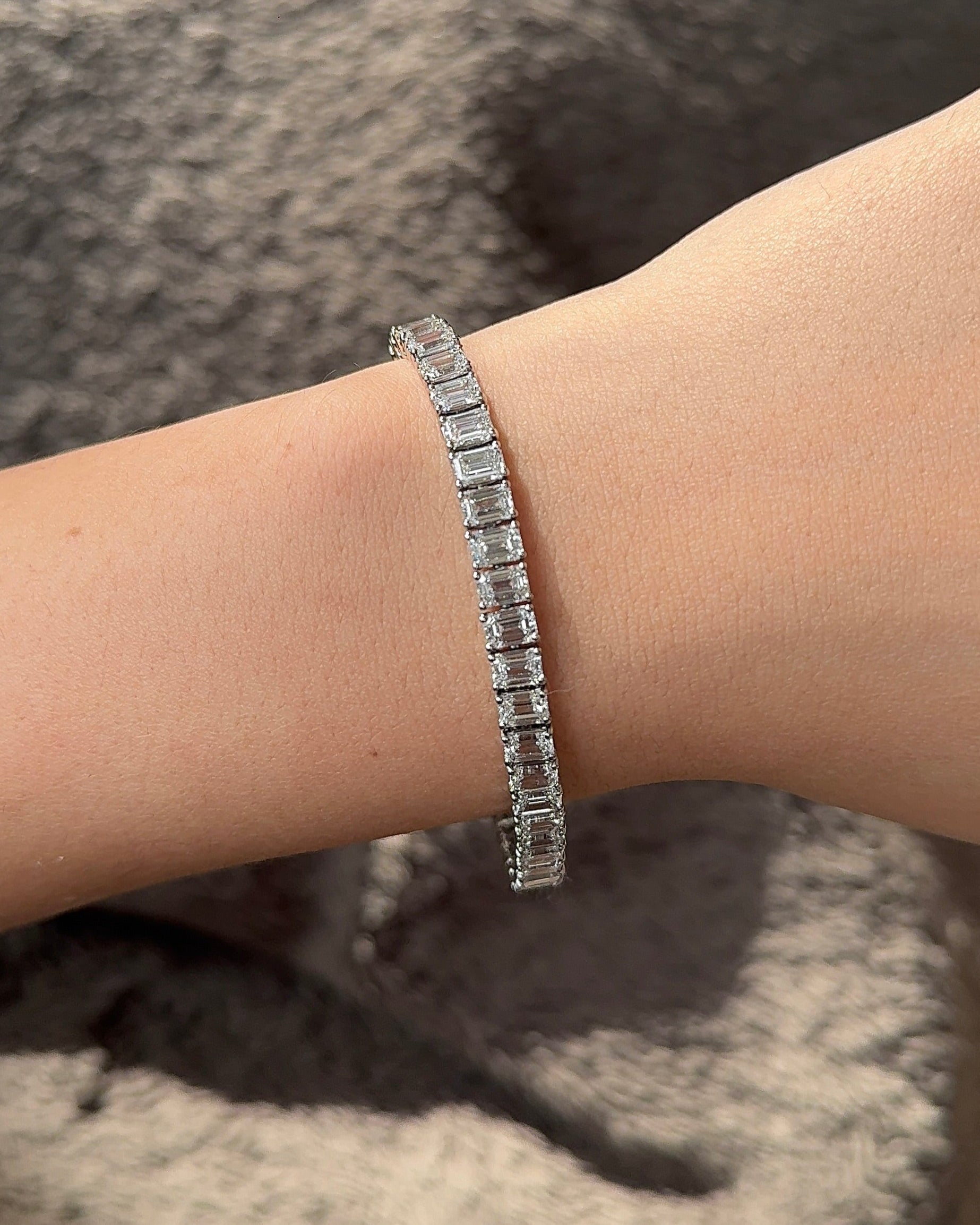 30 Pointer Emerald Cut Diamond Tennis Bracelet