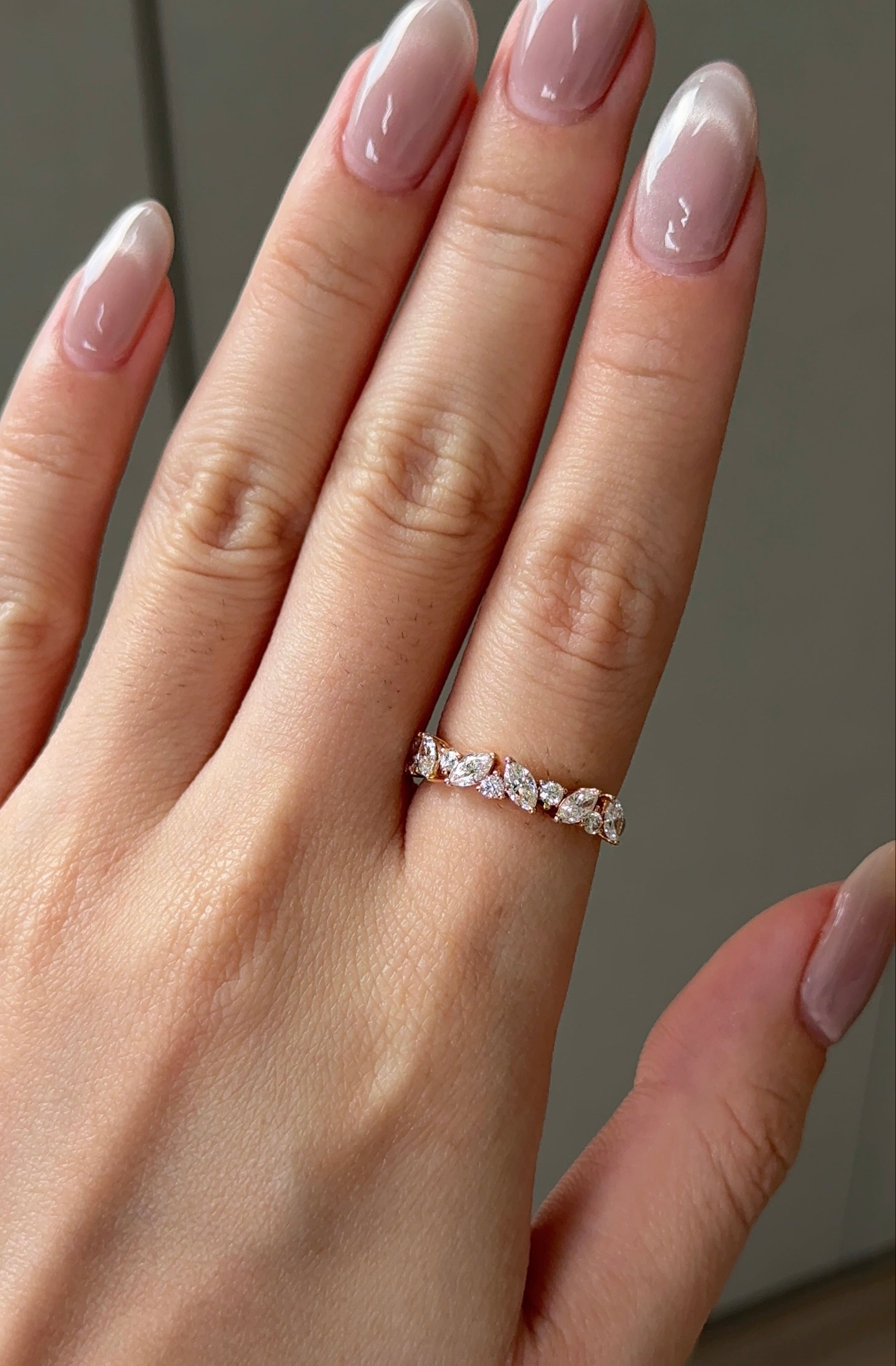 Marquise and Round Cut Diamond Ring