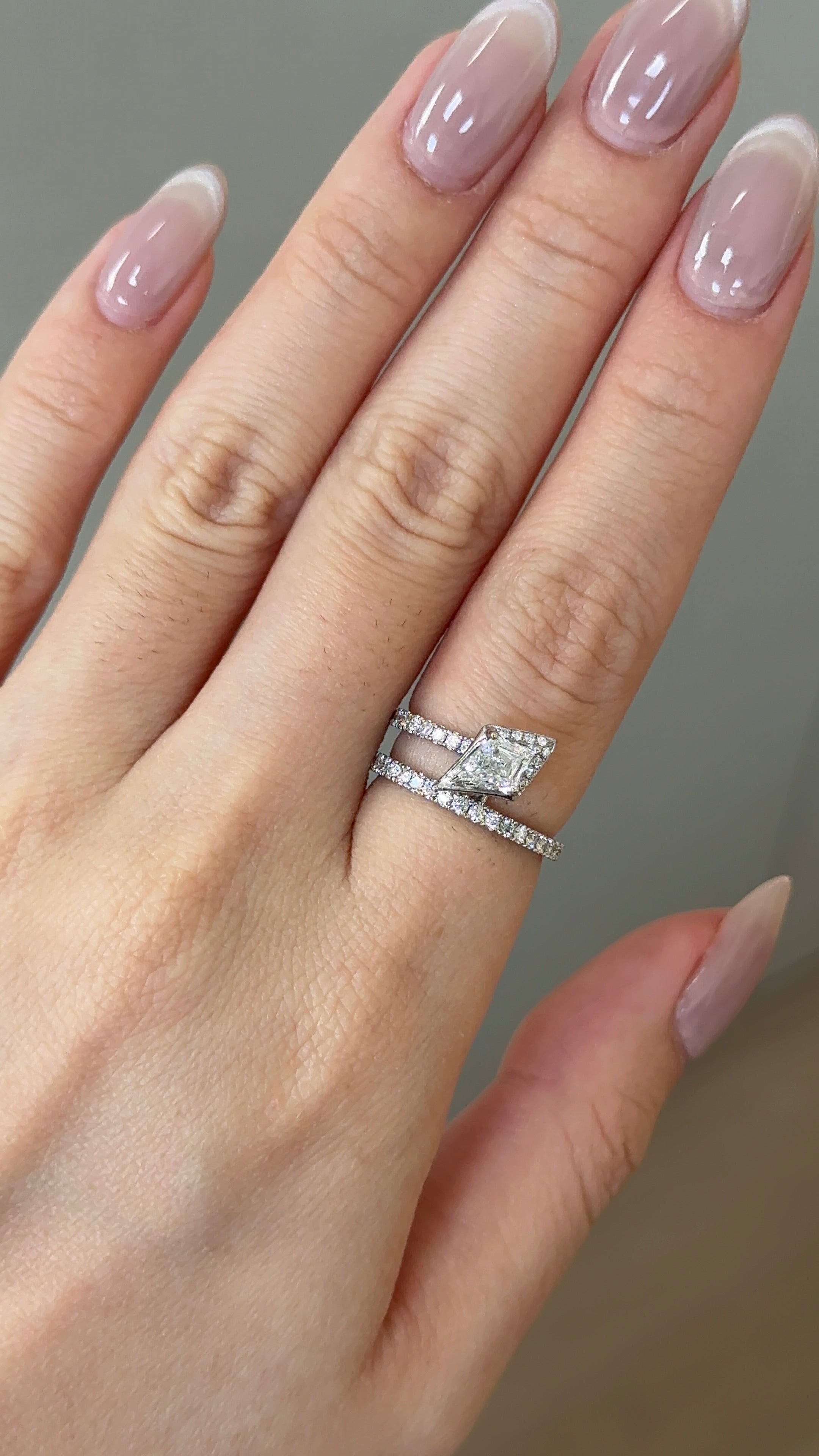 Kite Cut Diamond Open Ring