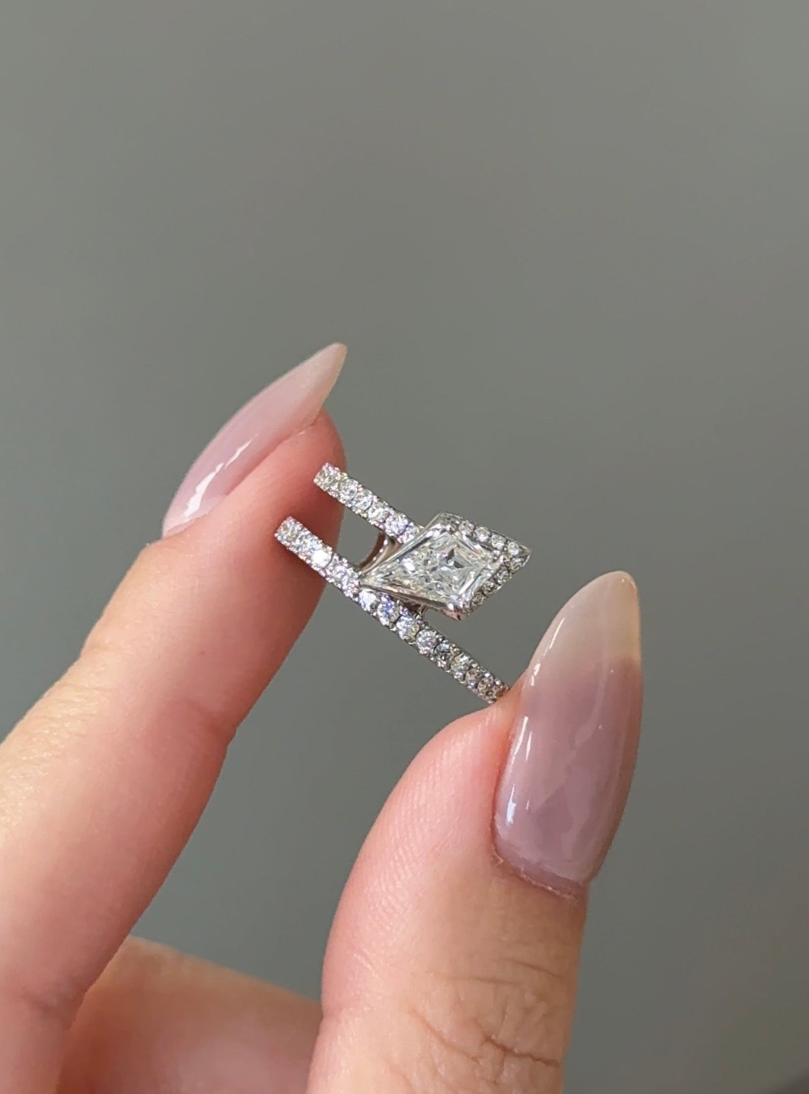 Kite Cut Diamond Open Ring