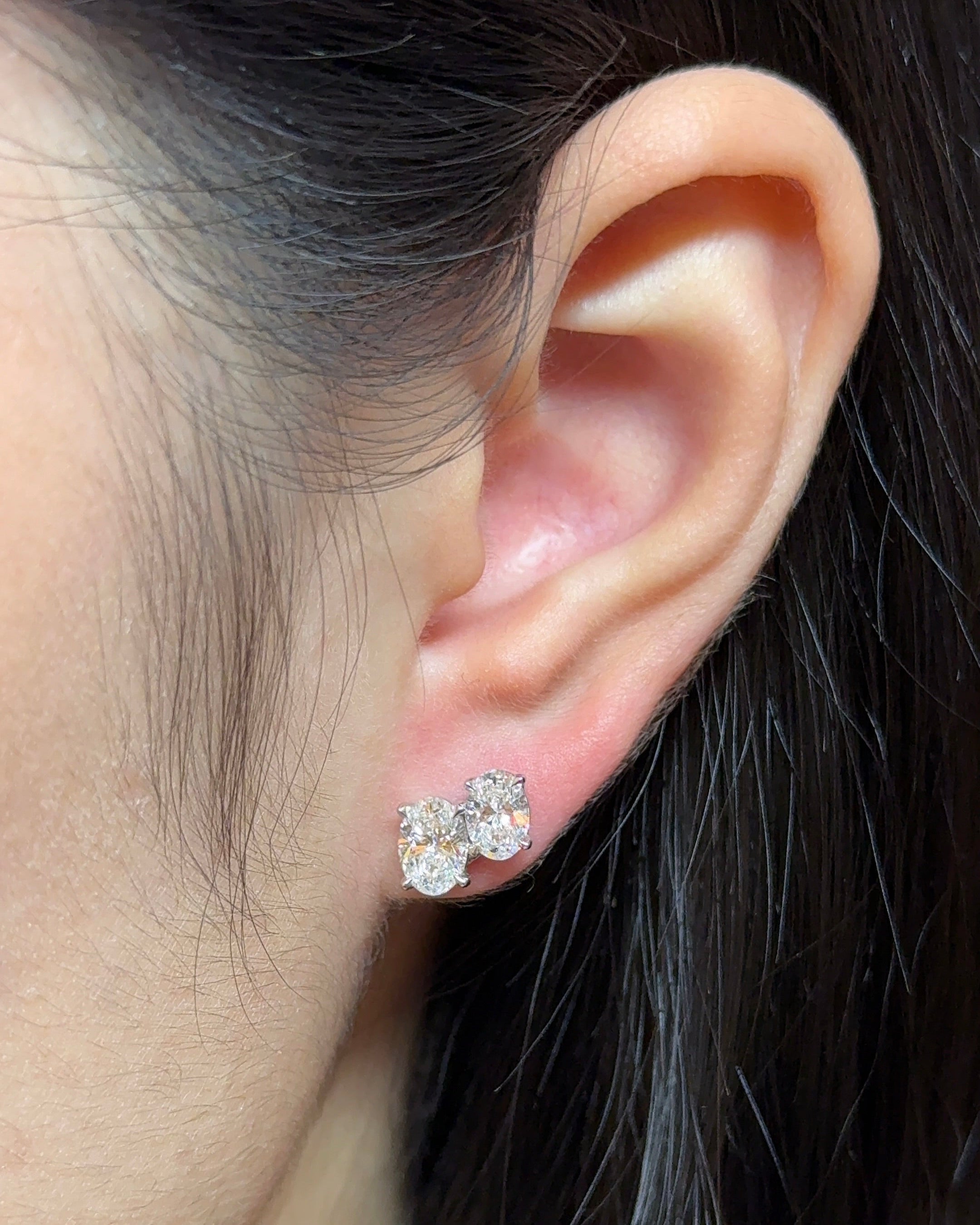 70 Double Oval Cut Diamond Earrings