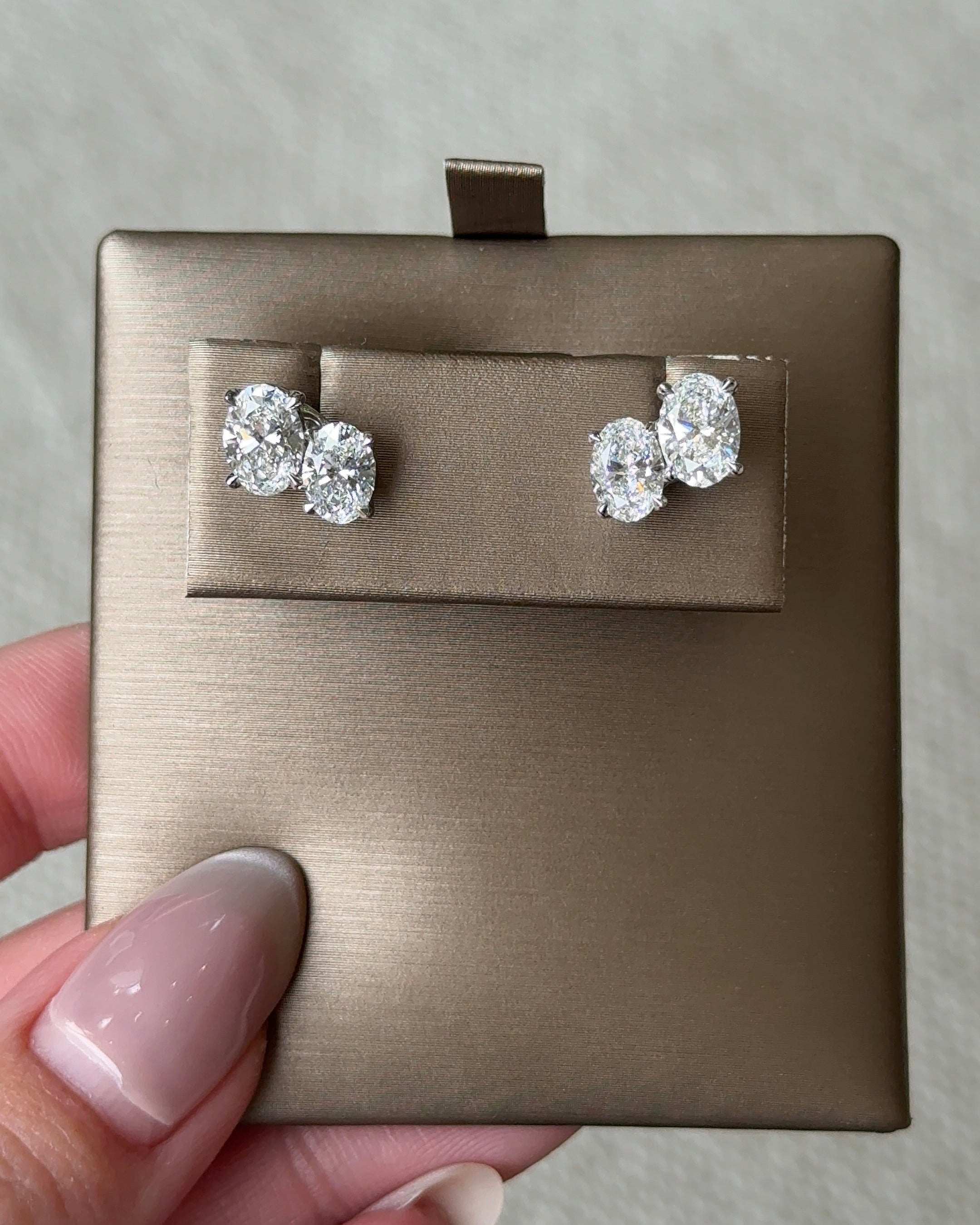 70 Double Oval Cut Diamond Earrings