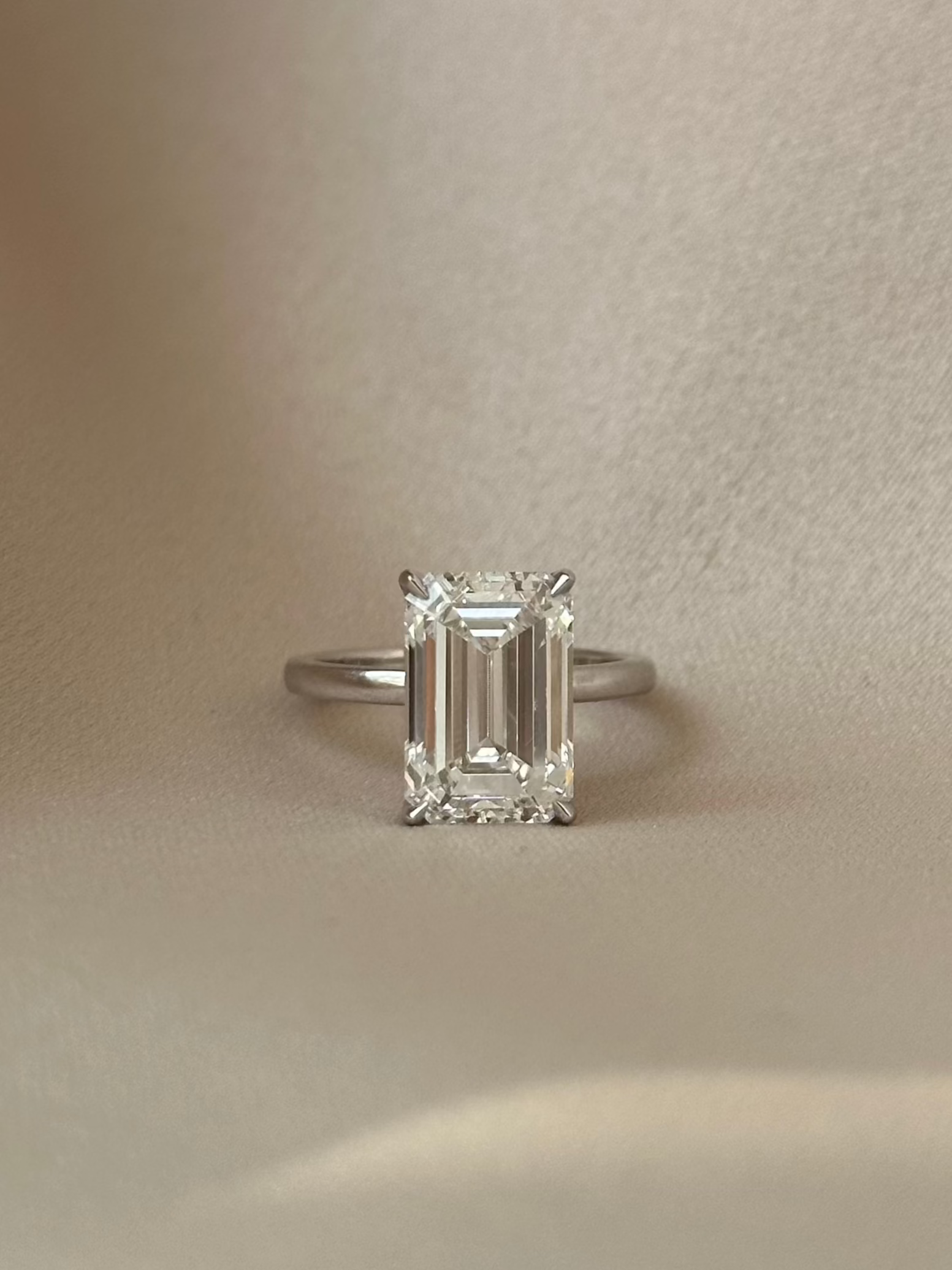 5 Carats Emerald Cut Diamond Solitaire Ring
