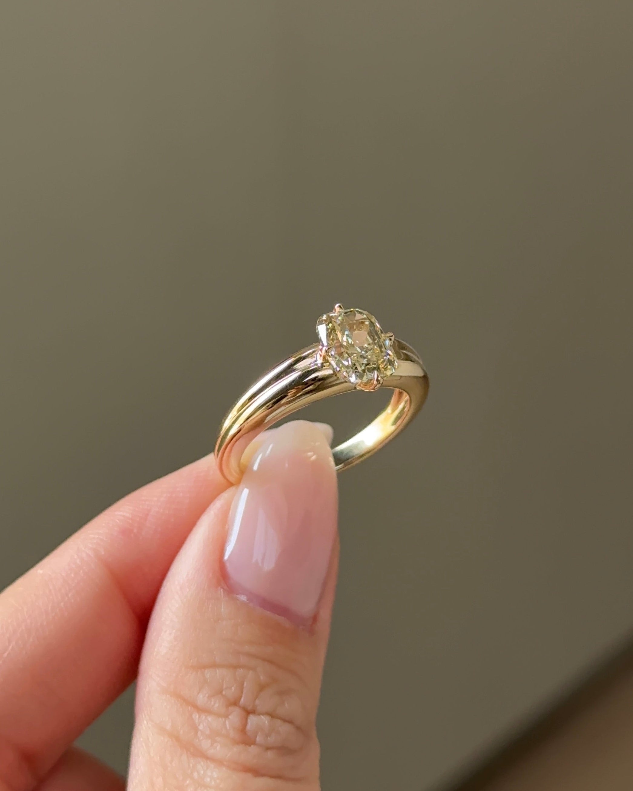 The Reserve 2 Carat Cognac Cushion Cut Diamond Double Band Ring