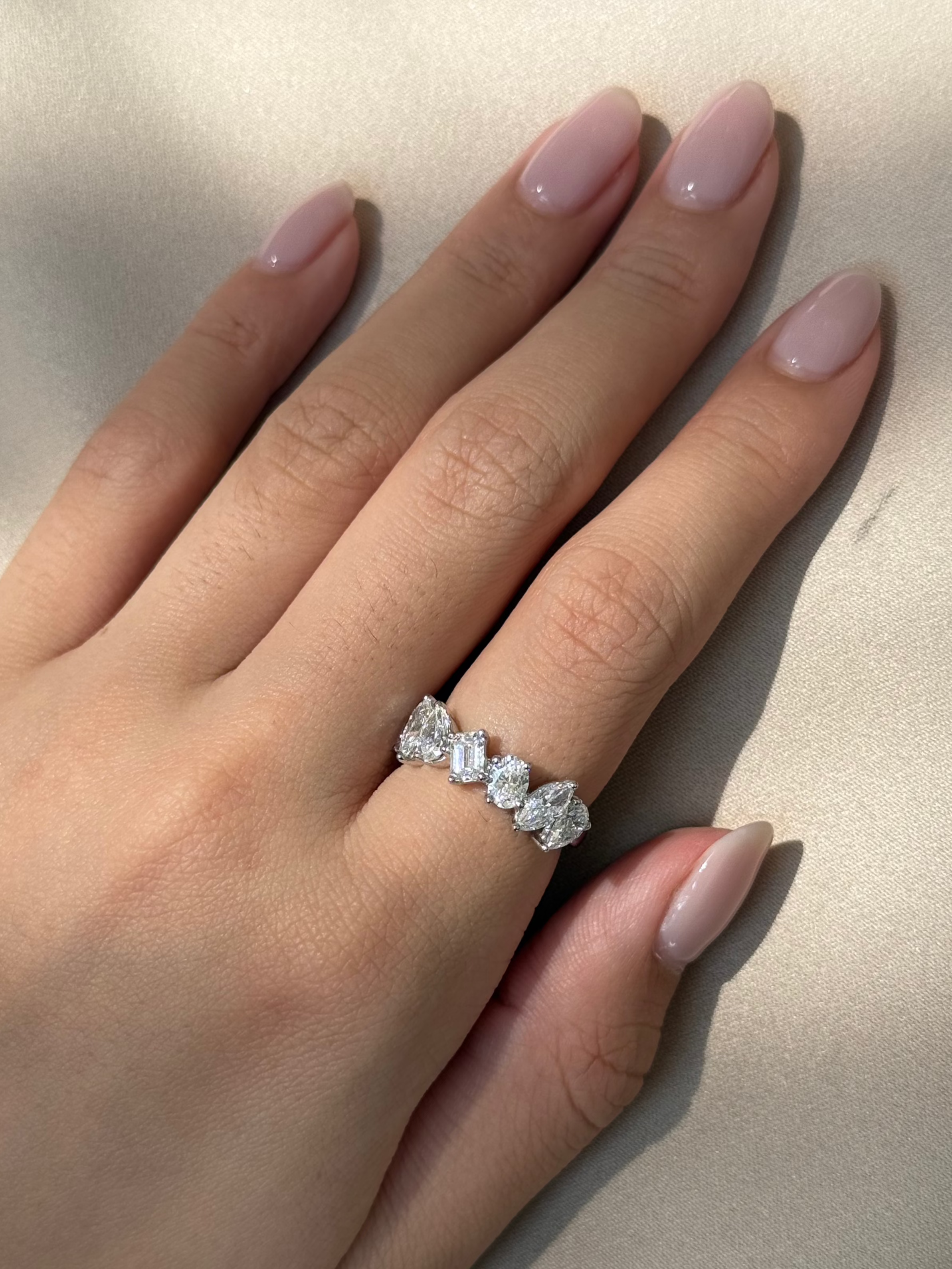 30 Pointer Mixed Fancy Cut Diamond Full eternity Ring