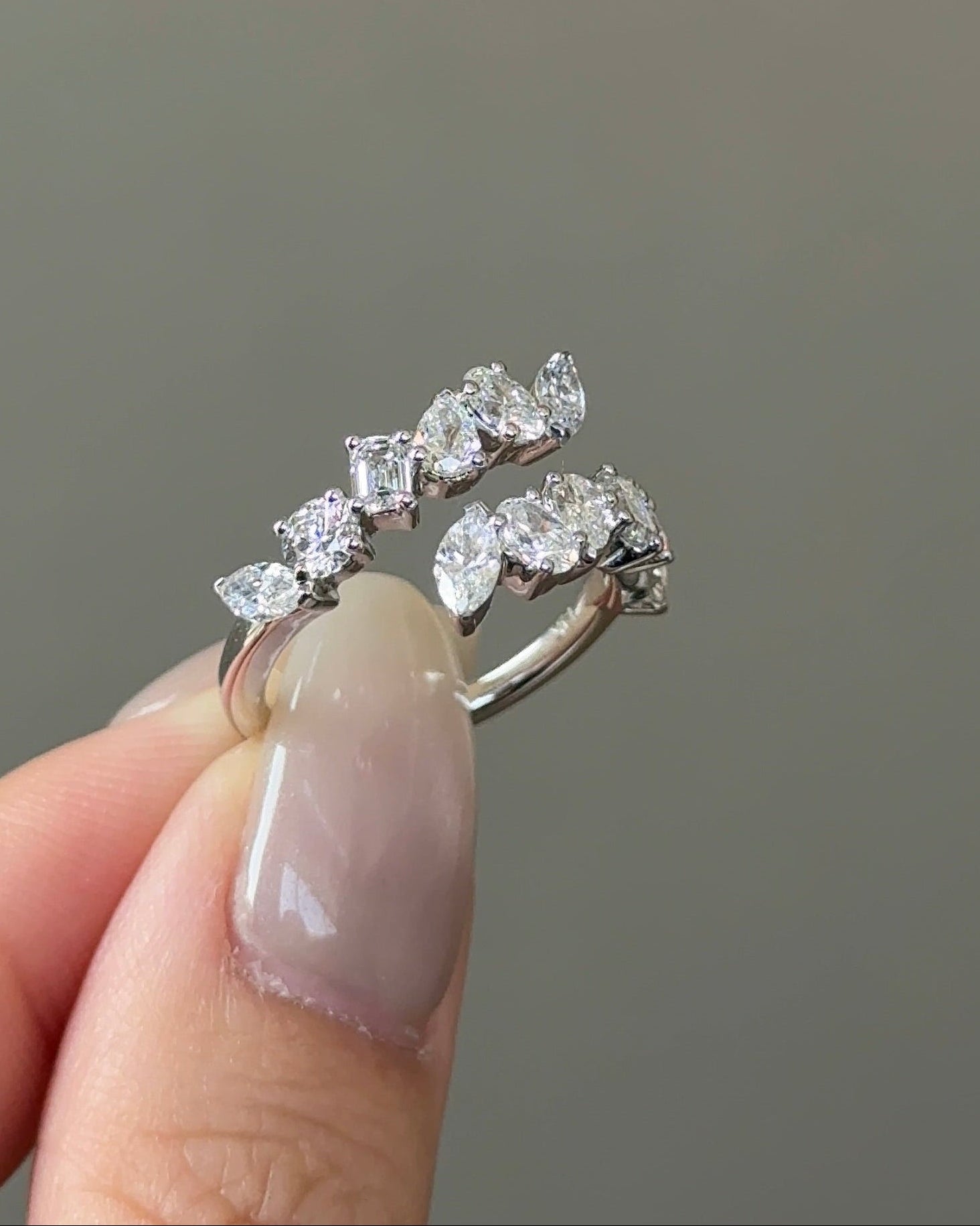Celeste 15 Pointer Mixed Fancy Cut Diamond Open Ring