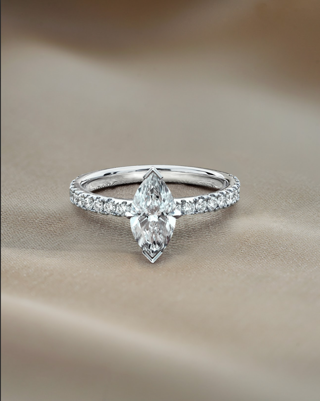 1 carats Marquise Cut Diamond Micro Pave Ring