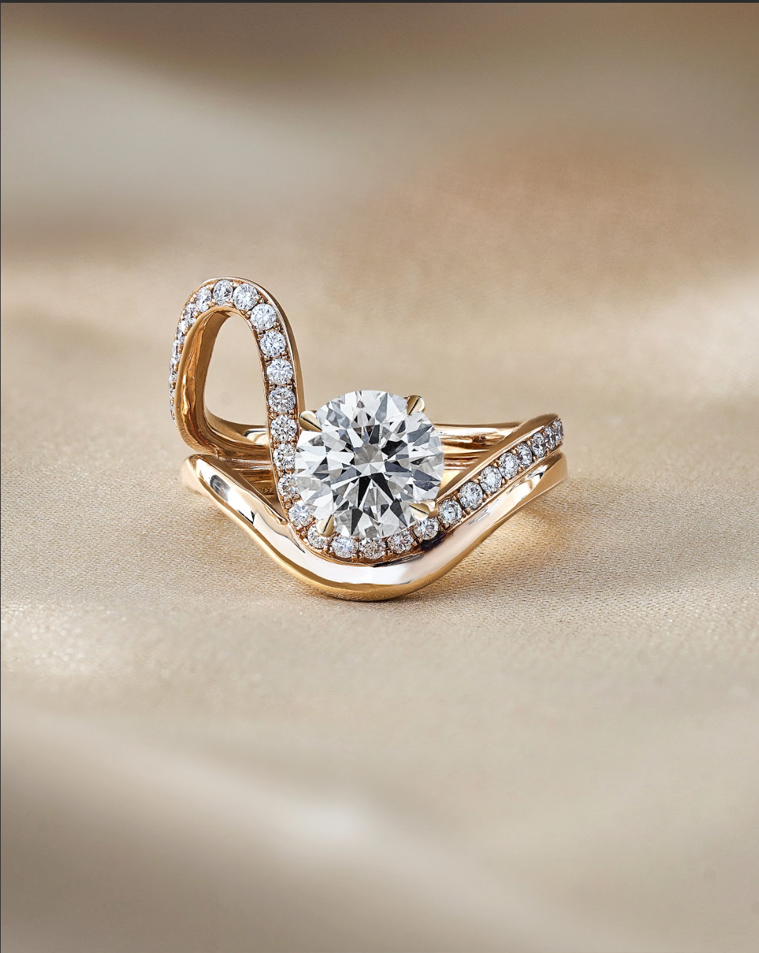 GAIA Round Cut Diamond Greek Goddess Ring