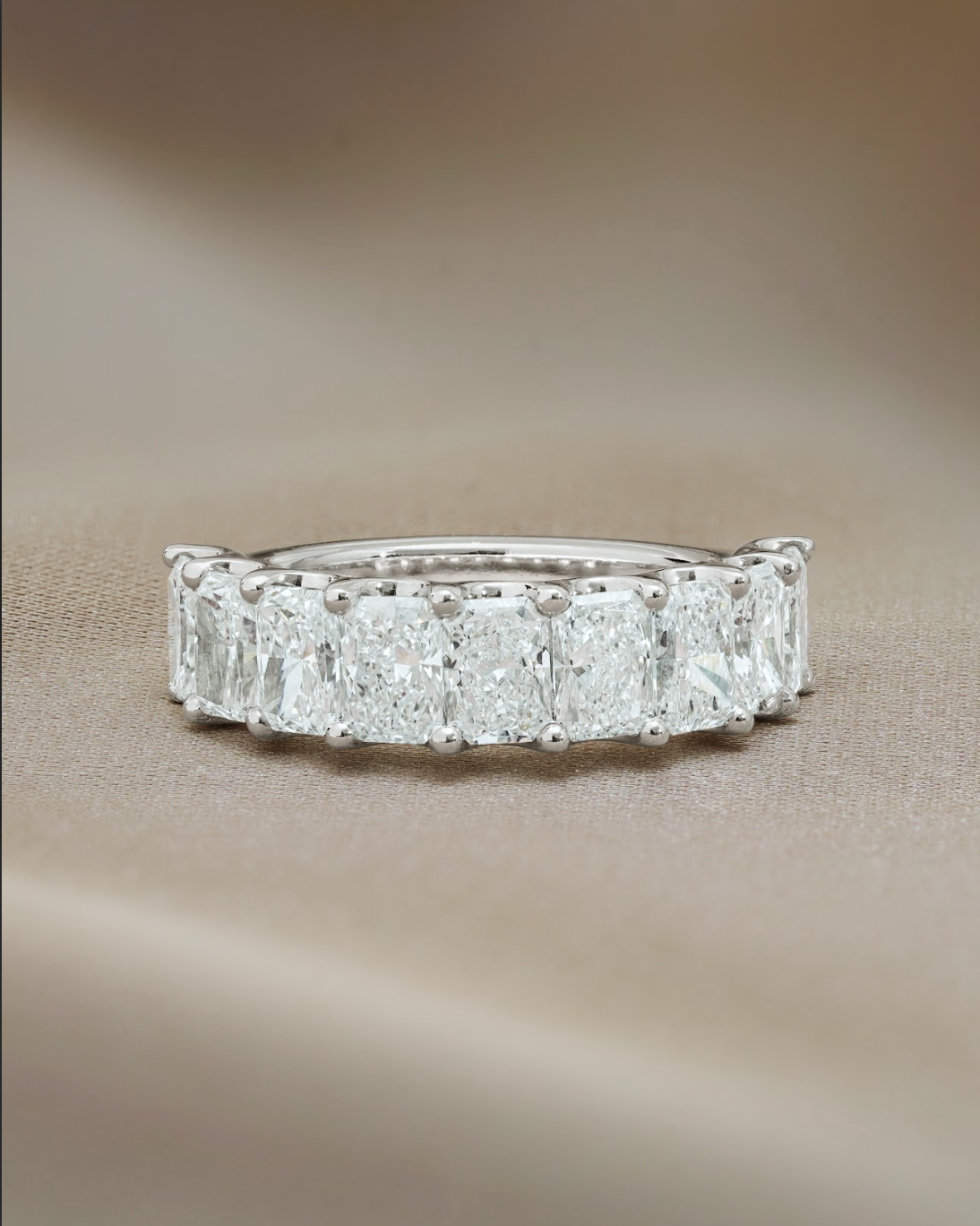 30 Pointer Radiant Cut Diamond  Half Eternity Ring