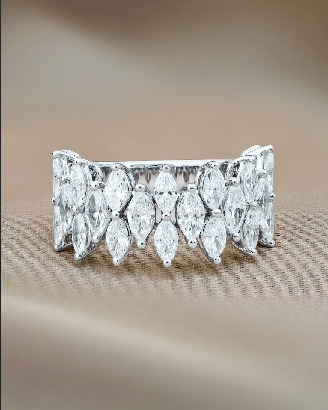 Marquise Cut Diamond Half Eternity Ring